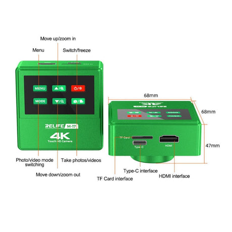 Livraison gratuite Caméra Électronique 4K HD RELIFE M-17 à Contrôle Tactile pour Microscope Trinoculaire