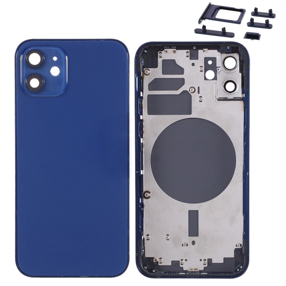 Pièce compatible Châssis Coque arrière iPhone 12 Bleu