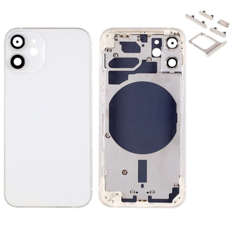 Pièce compatible Châssis Coque arrière iPhone 12 Mini Blanc