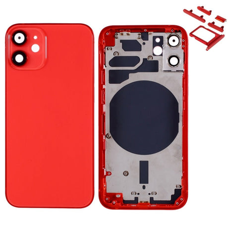 Pièce compatible Châssis Coque arrière iPhone 12 Mini Rouge