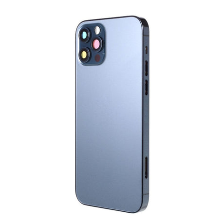 Pièce compatible Châssis Coque arrière iPhone 12 Pro Bleu Pacifique