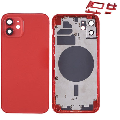 Pièce compatible Châssis Coque arrière iPhone 12 Rouge