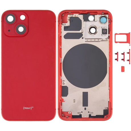 Pièce compatible Châssis Coque arrière iPhone 13 Mini Rouge