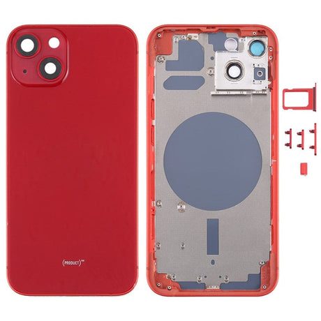 Pièce compatible Châssis Coque arrière iPhone 13 Rouge