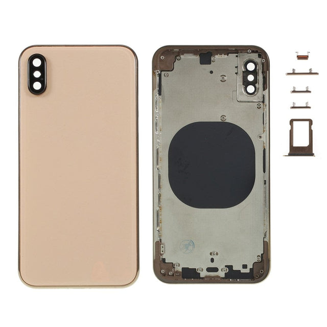 Pièce compatible Châssis Coque arrière iPhone Xs Gold