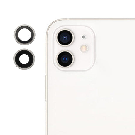 Pièce compatible Caméras Lentilles caméra arrière + contours iPhone 12 Blanc