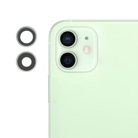 Pièce compatible Caméras Lentilles caméra arrière + contours iPhone 12 Mini Vert