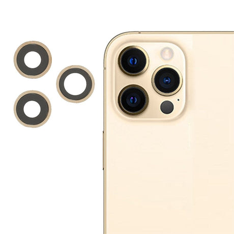 Pièce compatible Caméras Lentilles caméra arrière + contours iPhone 12 Pro Gold