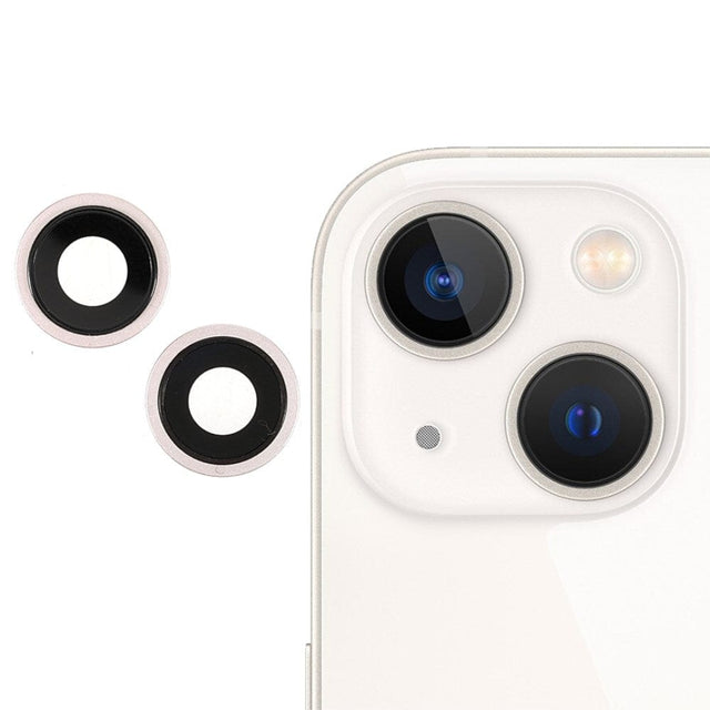 Pièce compatible Caméras Lentilles caméra arrière + contours iPhone 13 Blanc