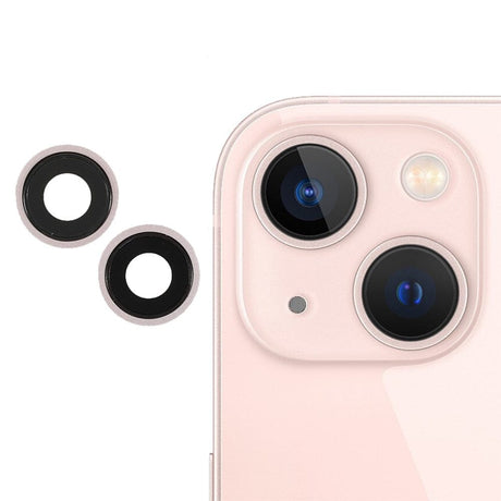 Pièce compatible Caméras Lentilles caméra arrière + contours iPhone 13 Mini Rose