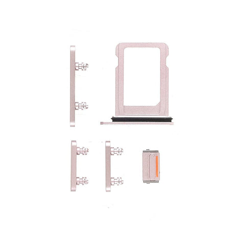 Pièce compatible Composants Pack boutons volume + vibreur + power + Tiroir SIM iPhone 13 Mini Rose