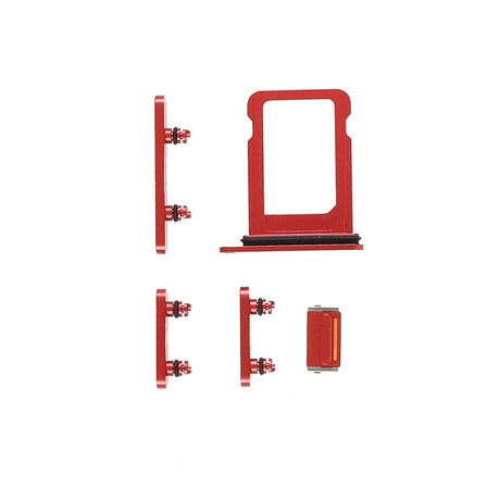 Pièce compatible Composants Pack boutons volume + vibreur + power + Tiroir SIM iPhone 13 Mini Rouge