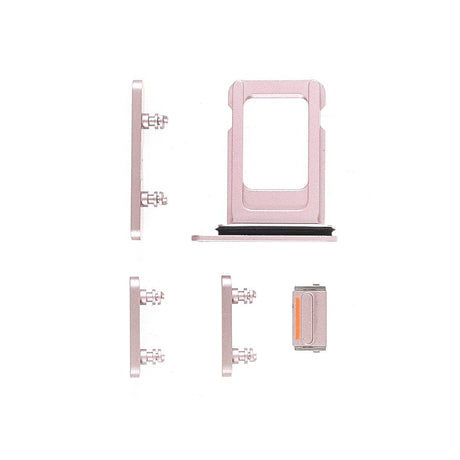 Pièce compatible Composants Pack boutons volume + vibreur + power + Tiroir SIM iPhone 13 Rose