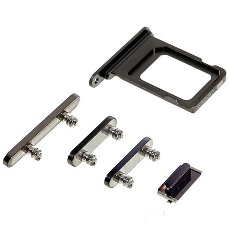 Pièce compatible Composants Pack boutons volume + vibreur + power + Tiroir SIM iPhone 14 Pro Max Violet intense