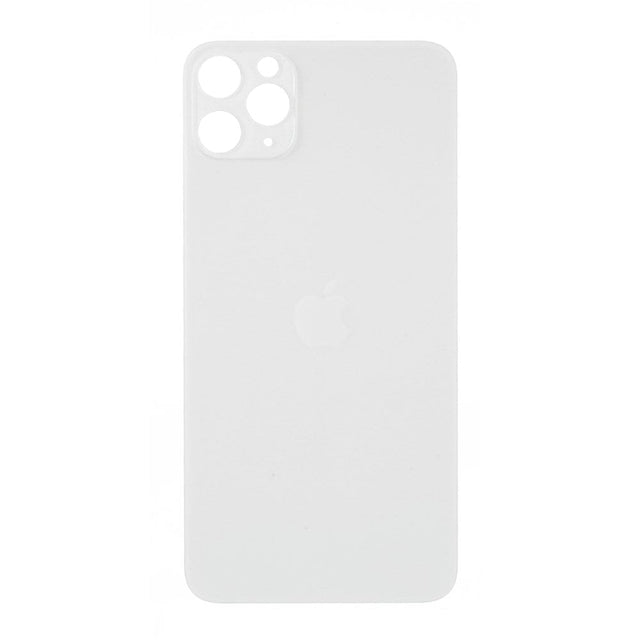 Pièce compatible Vitres arrières Vitre arrière (Adhésif) iPhone 11 Pro Blanc (Version BIG HOLE)