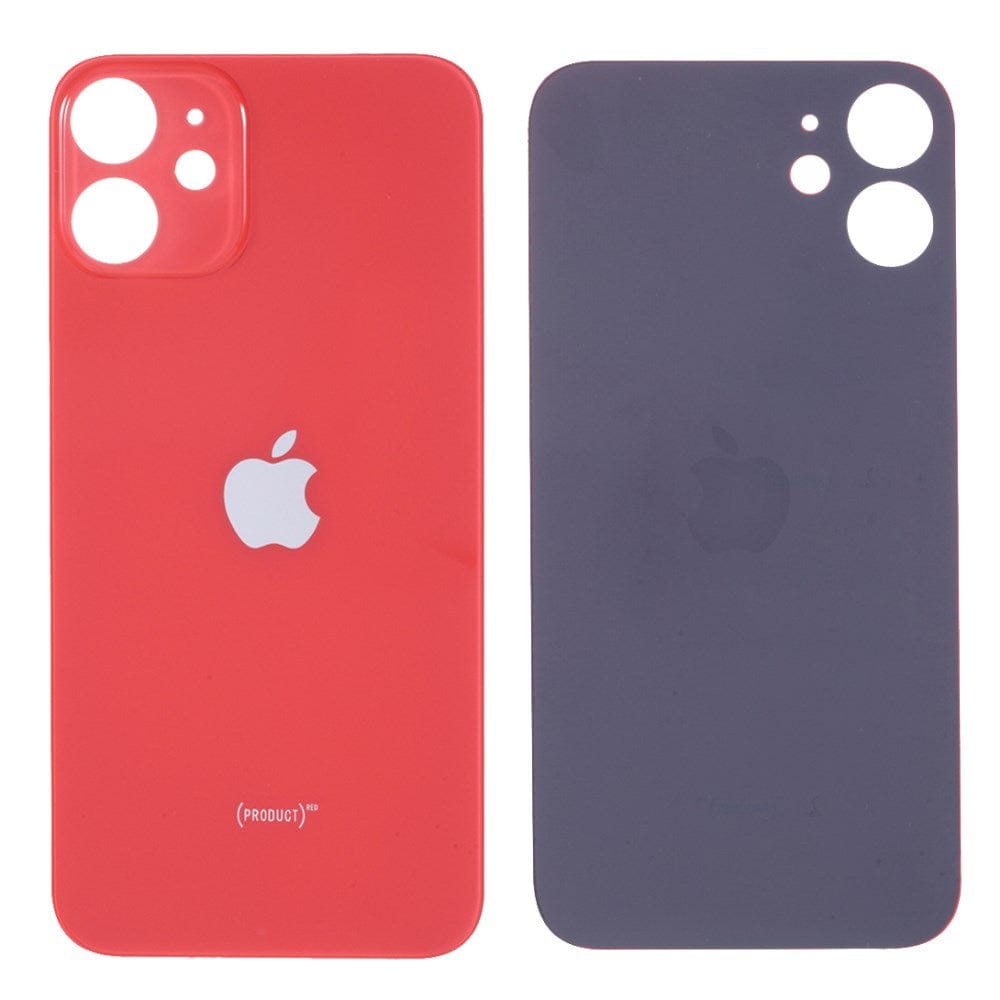 Pièce compatible Vitres arrières Vitre arrière (Adhésif) iPhone 12 Mini Rouge