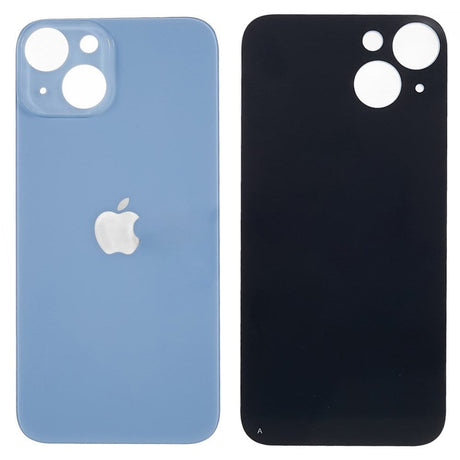 Pièce compatible Vitres arrières Vitre arrière (Adhésif) iPhone 14 Bleu (Version BIG HOLE)