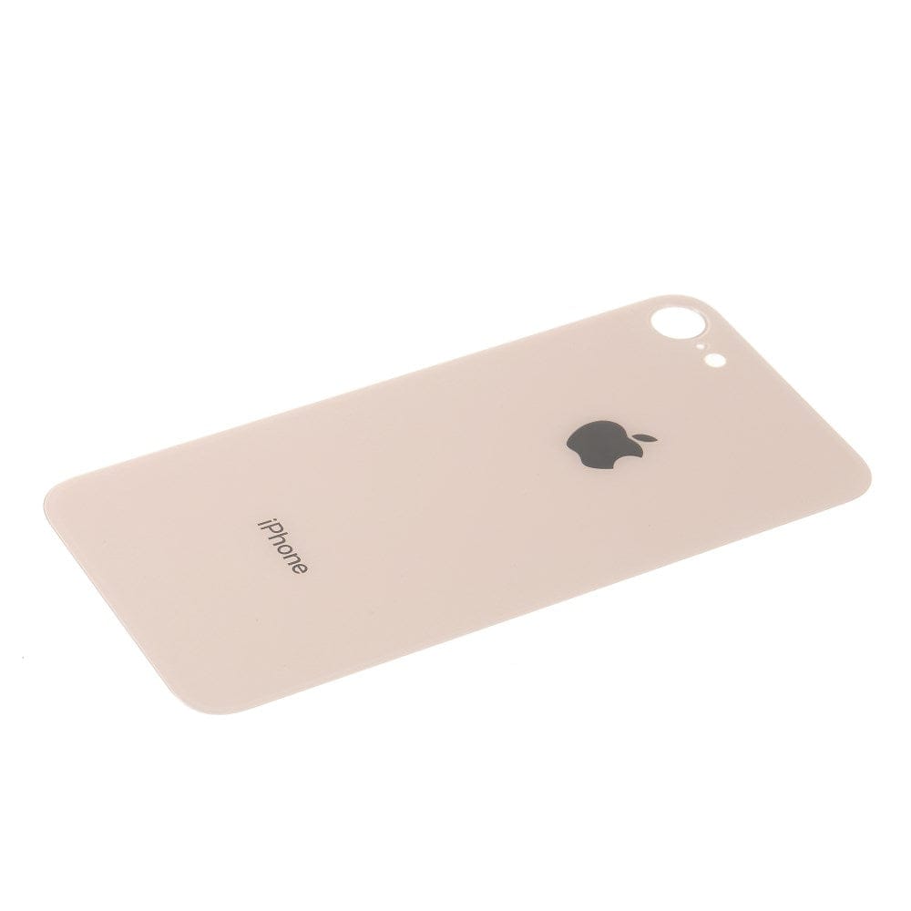 Pièce compatible Vitres arrières Vitre arrière (Adhésif) iPhone 8 Gold (Version BIG HOLE)