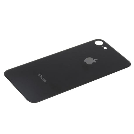 Pièce compatible Vitres arrières Vitre arrière (Adhésif) iPhone 8 Noir (Version BIG HOLE)