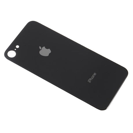 Pièce compatible Vitres arrières Vitre arrière (Adhésif) iPhone 8 Noir (Version BIG HOLE)