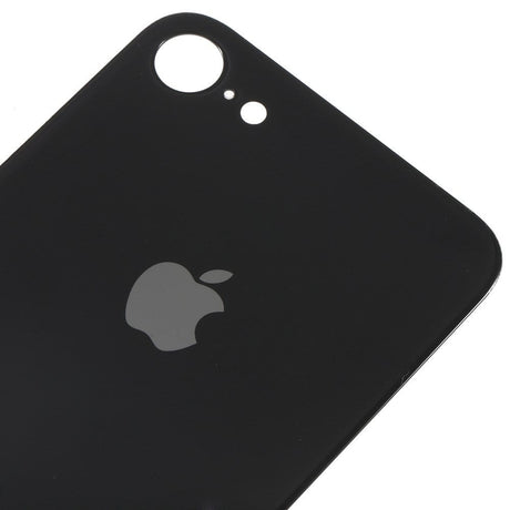 Pièce compatible Vitres arrières Vitre arrière (Adhésif) iPhone 8 Noir (Version BIG HOLE)