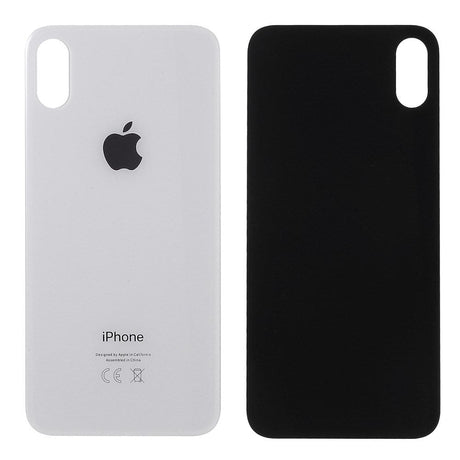 Pièce compatible Vitres arrières Vitre arrière (Adhésif) iPhone Xs Blanc