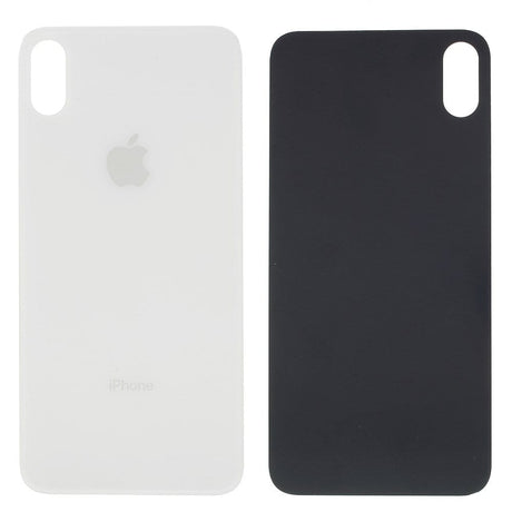 Pièce compatible Vitres arrières Vitre arrière (Adhésif) iPhone Xs Max Blanc (Version BIG HOLE)