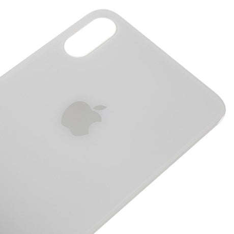 Pièce compatible Vitres arrières Vitre arrière (Adhésif) iPhone Xs Max Blanc (Version BIG HOLE)