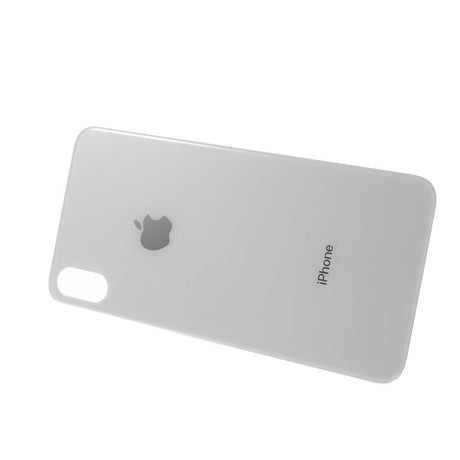 Pièce compatible Vitres arrières Vitre arrière (Adhésif) iPhone Xs Max Blanc (Version BIG HOLE)