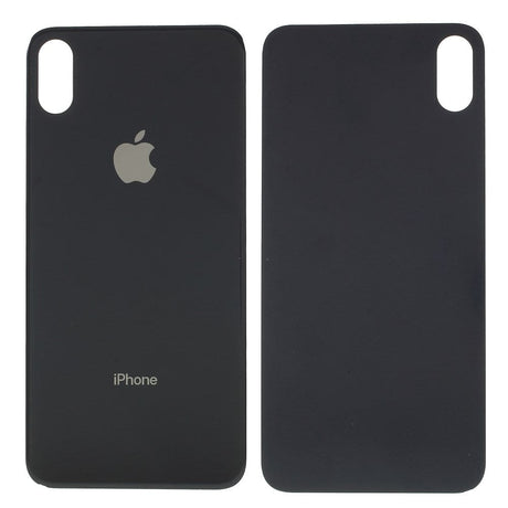 Pièce compatible Vitres arrières Vitre arrière (Adhésif) iPhone Xs Max Noir (Version BIG HOLE)