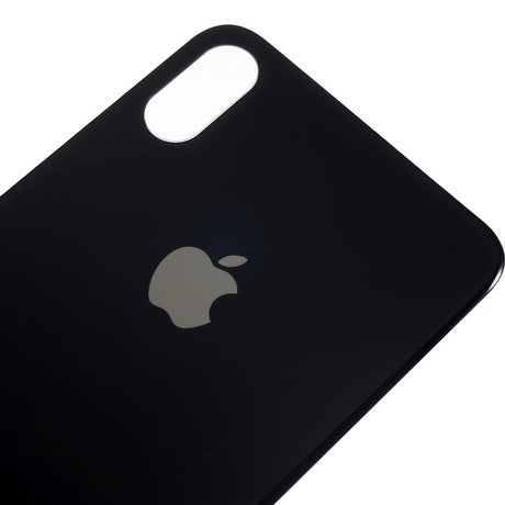 Pièce compatible Vitres arrières Vitre arrière (Adhésif) iPhone Xs Max Noir (Version BIG HOLE)