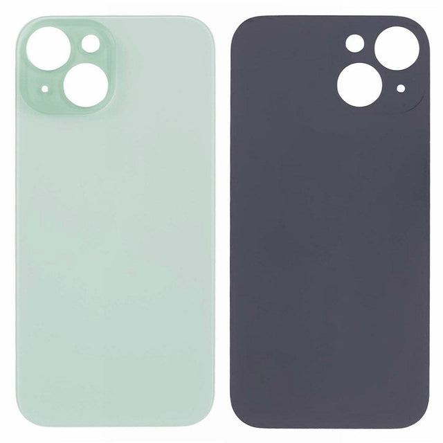 Livraison gratuite Vitres arrières Vitre arrière iPhone 15 Plus Vert (Big Hole)